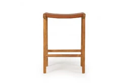 Pasadena Leather Saddle Stool – Flat Tan -Abide Interiors Pasadena Saddle Stool Flat Tan 6