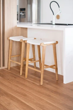 Pasadena Leather Saddle Stool – White – Flat -Abide Interiors Pasadena Saddle Stool Flat White 15