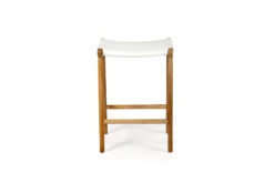 Pasadena Leather Saddle Stool – White – Flat -Abide Interiors Pasadena Saddle Stool Flat White 2