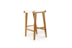 Pasadena Leather Saddle Stool – White – Flat -Abide Interiors Pasadena Saddle Stool Flat White 3