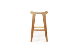 Pasadena Leather Saddle Stool – White – Flat -Abide Interiors Pasadena Saddle Stool Flat White 4