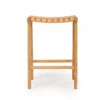 Pasadena Leather Saddle Stool – Woven Natural -Abide Interiors Pasadena Saddle Stool Woven Nat 1