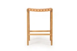Pasadena Leather Saddle Stool – Woven Natural
