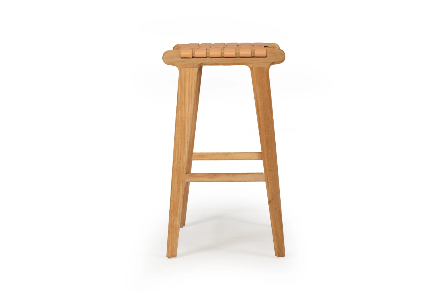 Pasadena Leather Saddle Stool – Woven Natural 6 Pasadena Leather Saddle Stool – Woven Natural - Image 4