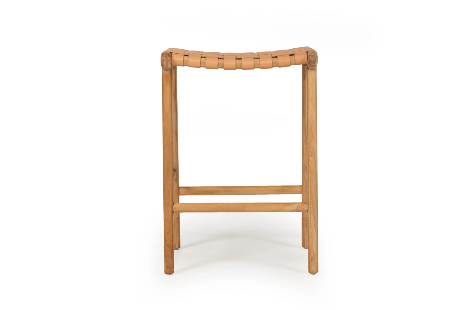 Pasadena Leather Saddle Stool – Woven Natural 8 Pasadena Leather Saddle Stool – Woven Natural - Image 6