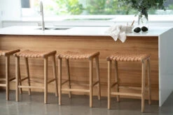 Pasadena Leather Saddle Stool – Woven Natural 25 Pasadena Leather Saddle Stool – Woven Natural -Abide Interiors Pasadena Saddle Stool Woven Natural Styled 3