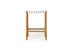 Pasadena Leather Saddle Stool – White – Woven -Abide Interiors Pasadena Saddle Stool Woven White 6