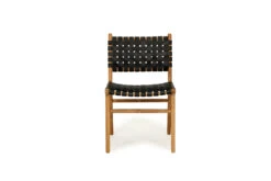 Pasadena Woven Leather Side Chair – Black