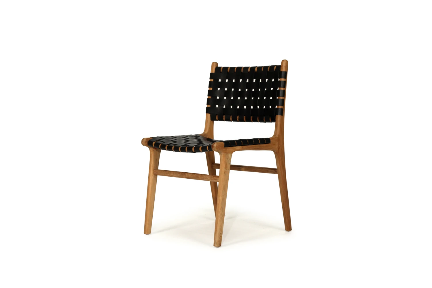 Pasadena Woven Leather Side Chair – Black 4 Pasadena Woven Leather Side Chair – Black - Image 2