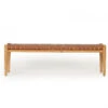 Pasadena Leather Strap Bench – Tan – 150cm -Abide Interiors Pasadena Woven Leather Bench Tan 1