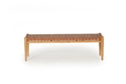 Pasadena Leather Strap Bench – Tan – 150cm 22 Pasadena Leather Strap Bench – Tan – 150cm -Abide Interiors Pasadena Woven Leather Bench Tan 2