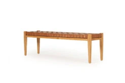 Pasadena Leather Strap Bench – Tan – 150cm 19 Pasadena Leather Strap Bench – Tan – 150cm -Abide Interiors Pasadena Woven Leather Bench Tan 4