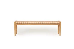 Pasadena Leather Strap Bench – Nude – 150cm