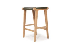 Pasadena Leather Saddle Stool – Olive – Flat -Abide Interiors Pasdena Saddle Stool Olive Flat 3