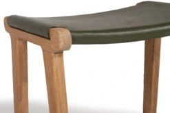 Pasadena Leather Saddle Stool – Olive – Flat -Abide Interiors Pasdena Saddle Stool Olive Flat 6
