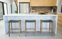 Pasadena Leather Saddle Stool – Olive – Flat -Abide Interiors Pasdena Saddle Stool Olive Flat 7