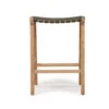 Pasadena Leather Saddle Stool – Olive – Woven -Abide Interiors Pasdena Saddle Stool Olive Woven 1