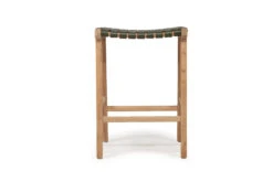 Pasadena Leather Saddle Stool – Olive – Woven