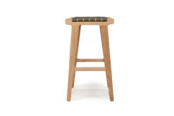 Pasadena Leather Saddle Stool – Olive – Woven -Abide Interiors Pasdena Saddle Stool Olive Woven 4
