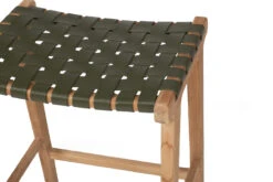 Pasadena Leather Saddle Stool – Olive – Woven -Abide Interiors Pasdena Saddle Stool Olive Woven 6