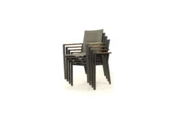 Roberto Stackable Outdoor Dining Chair – Asteroid Black (Charcoal) – Set Of 4