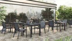Roberto Stackable Outdoor Dining Chair – Asteroid Black (Charcoal) – Set Of 4 -Abide Interiors Roberto Dining Table Black 80cm 9