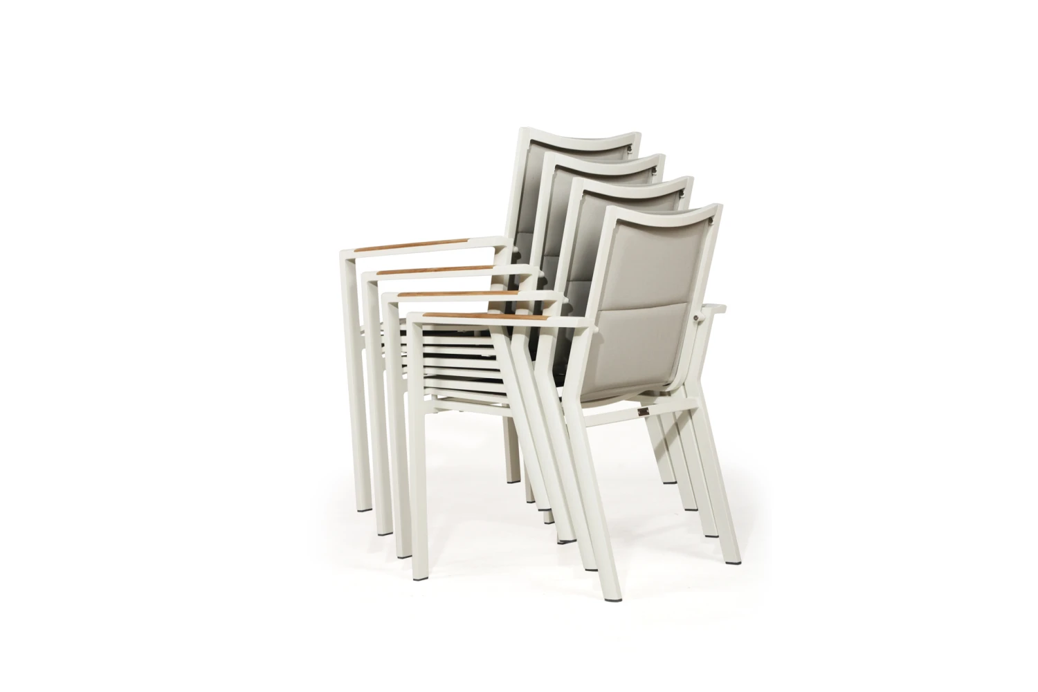 Roberto Stackable Outdoor Dining Chair – Pearl White – Set Of 4 7 Roberto Stackable Outdoor Dining Chair – Pearl White – Set Of 4 - Image 5