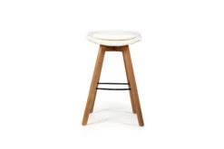 Oceanic Outdoor Backless Bar Stool – White