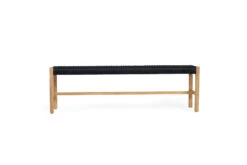 Sabai Woven Bench Seat – Black – Close Weave