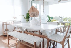 Zen Dining Chair – White (Close Weave) -Abide Interiors Sabai Bench White Styled 1