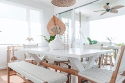 Zen Dining Chair – White (Close Weave) -Abide Interiors Sabai Bench White Styled 3