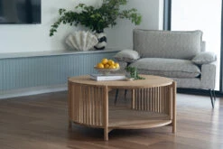 Sadie Round Coffee Table – 100cm -Abide Interiors Sadie Coffee 100cm Nat Styled 1