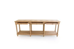Stradbroke Bobbin Console Table – 3 Drawer – Herringbone Top -Abide Interiors Stradbroke Bobbin Consile Herringbone 3 Drawer 2