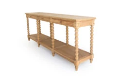 Stradbroke Bobbin Console Table – 3 Drawer – Herringbone Top -Abide Interiors Stradbroke Bobbin Consile Herringbone 3 Drawer 3