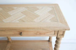 Stradbroke Bobbin Console Table – 3 Drawer – Herringbone Top -Abide Interiors Stradbroke Bobbin Consile Herringbone 3 Drawer 6