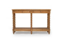 Stradbroke Bobbin Console Table – 2 Drawer – Herringbone Top