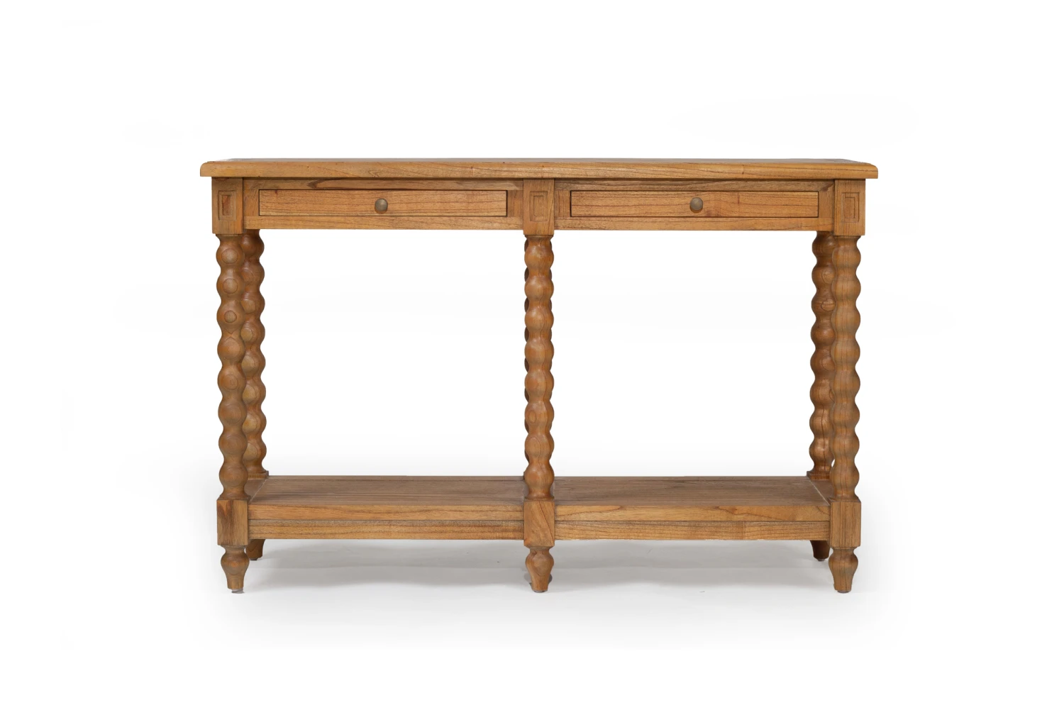 Stradbroke Bobbin Console Table – 2 Drawer – Herringbone Top 3 Stradbroke Bobbin Console Table – 2 Drawer – Herringbone Top