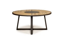 Watego Outdoor Round Dining Table – 1.6m – Asteroid Black (Charcoal) Powder Coated Legs