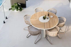 Watego Outdoor Round Dining Table – 1.6m – White Pearl Powder Coated Legs -Abide Interiors Watego Round Table White 10