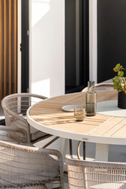 Watego Outdoor Round Dining Table – 1.6m – White Pearl Powder Coated Legs -Abide Interiors Watego Round Table White 12