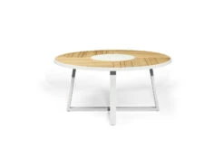 Watego Outdoor Round Dining Table – 1.6m – White Pearl Powder Coated Legs -Abide Interiors Watego Round Table White 2 1