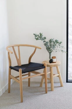 Lombok Stool -Abide Interiors Wishbone Chair Natural Oak Black 12