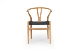 Wishbone Designer Chair – Natural Oak With Black Cord