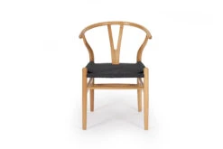 Wishbone Designer Chair – Natural Oak With Black Cord -Abide Interiors Wishbone Designer Replica Chair Natural Oak Black Cord 2
