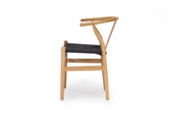 Wishbone Designer Chair – Natural Oak With Black Cord -Abide Interiors Wishbone Designer Replica Chair Natural Oak Black Cord 4
