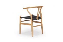 Wishbone Designer Chair – Natural Oak With Black Cord -Abide Interiors Wishbone Designer Replica Chair Natural Oak Black Cord 5
