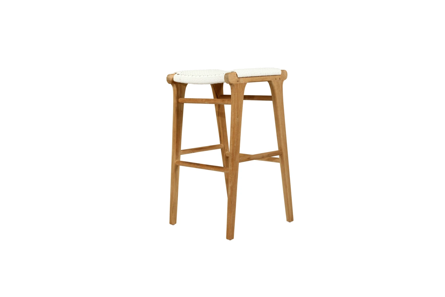 Zen Backless Bar Stool – White (Close Weave) 4 Zen Backless Bar Stool – White (Close Weave) - Image 2