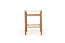 Zen Backless Counter Stool – White (Close Weave)