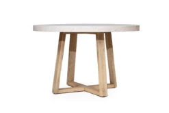 1.2m ETerrazzo Elkstone Round Dining Table – Ivory Coast With Ivory Washed Legs