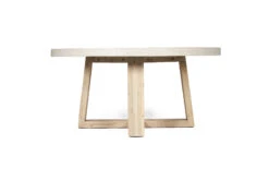 1.6m ETerrazzo Elkstone Round Dining Table – Ivory Coast With Ivory Washed Legs -Abide Interiors eTerrazzo 1.6m 1